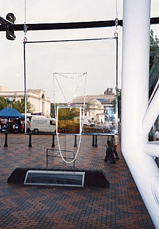 12" x 12" glass and chain