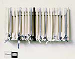 12"x24" ribbons, canvas, glass & image text